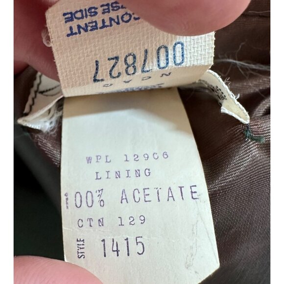 Country Set Vtg Suede Tweed Leather Vest Size 9 Green 60s 70s Festival Western - Picture 9 of 16